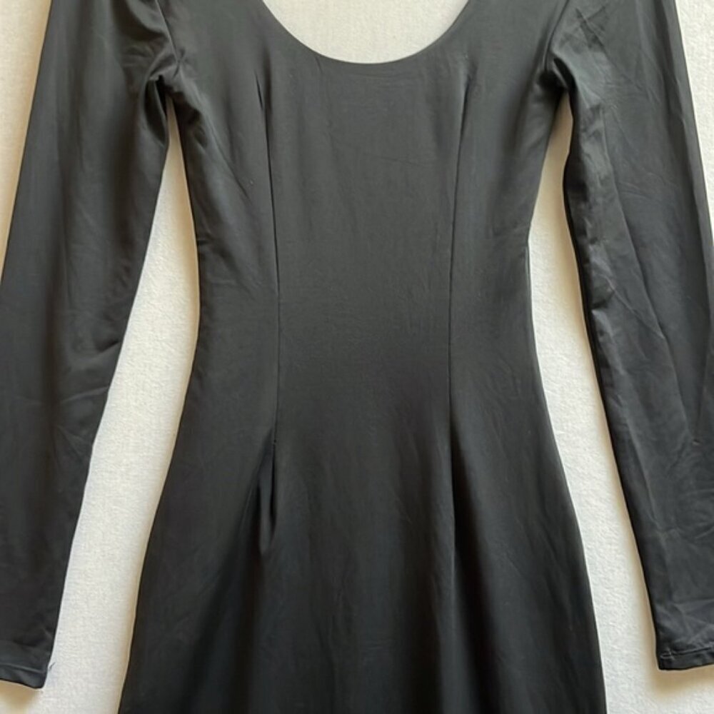 SWS Streetwear Society contour long sleeve bodycon black maxi dress Sz S - Picture 7 of 14